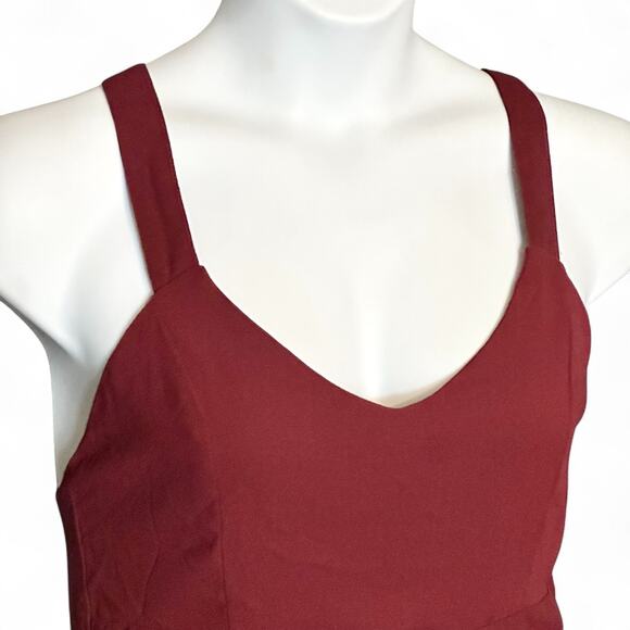 Sans Souci Crimson Red Fit & Flare Mini Dress Large Back Bow Holiday Party NWT - Picture 5 of 10